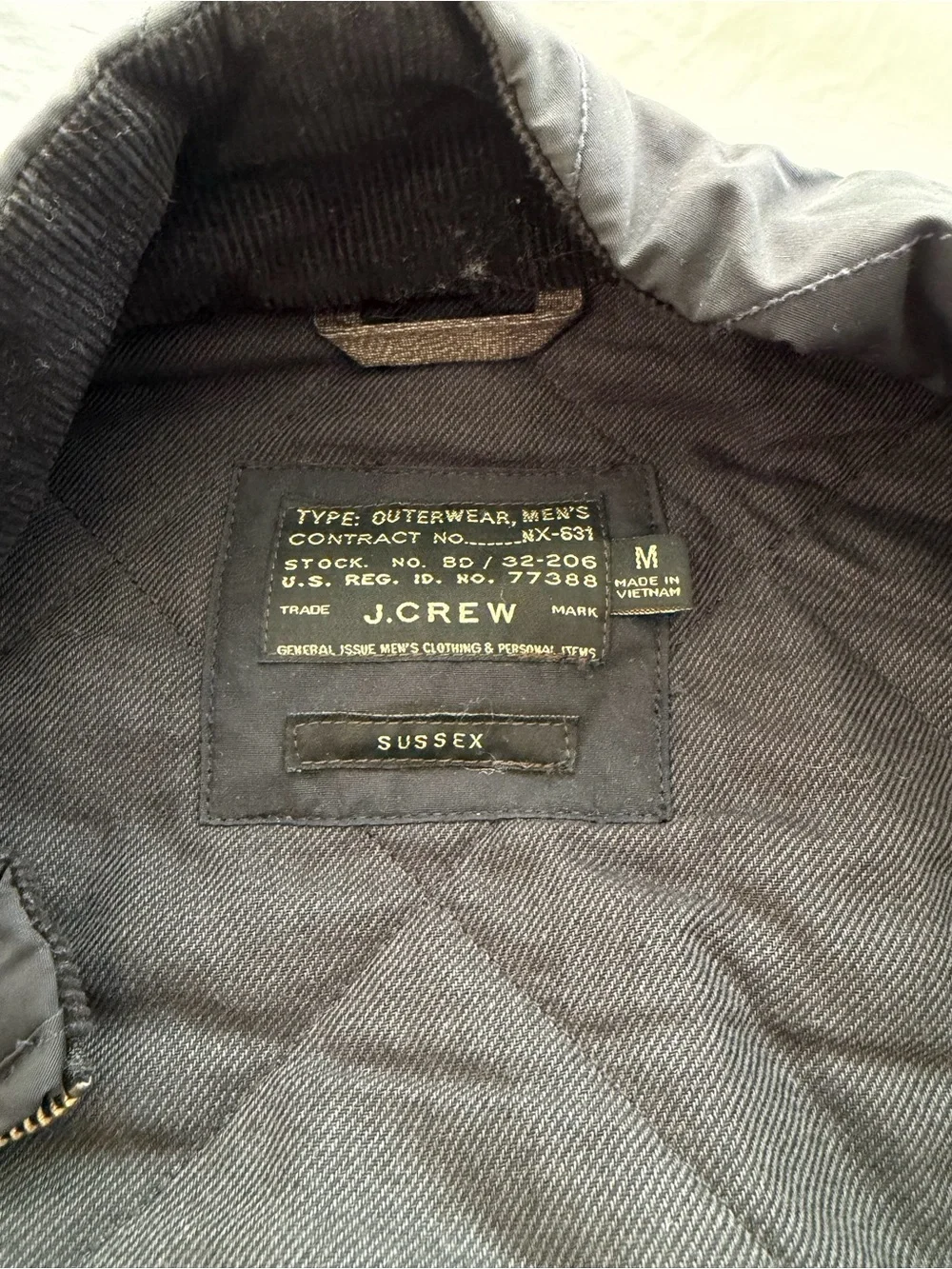 J. Crew Sussex Quilted Vest, Navy -M
